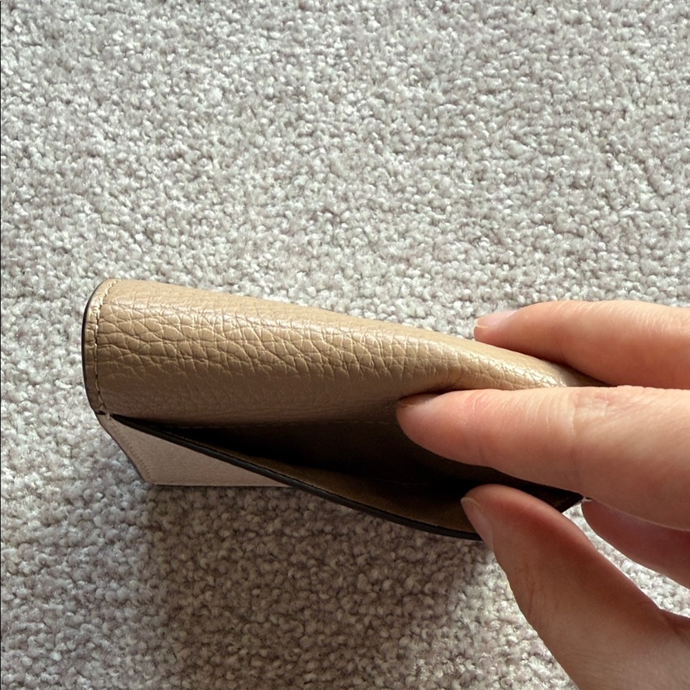 Coach Tan and Cream Logo Small Card Holder Wallet - Picture 5 of 8